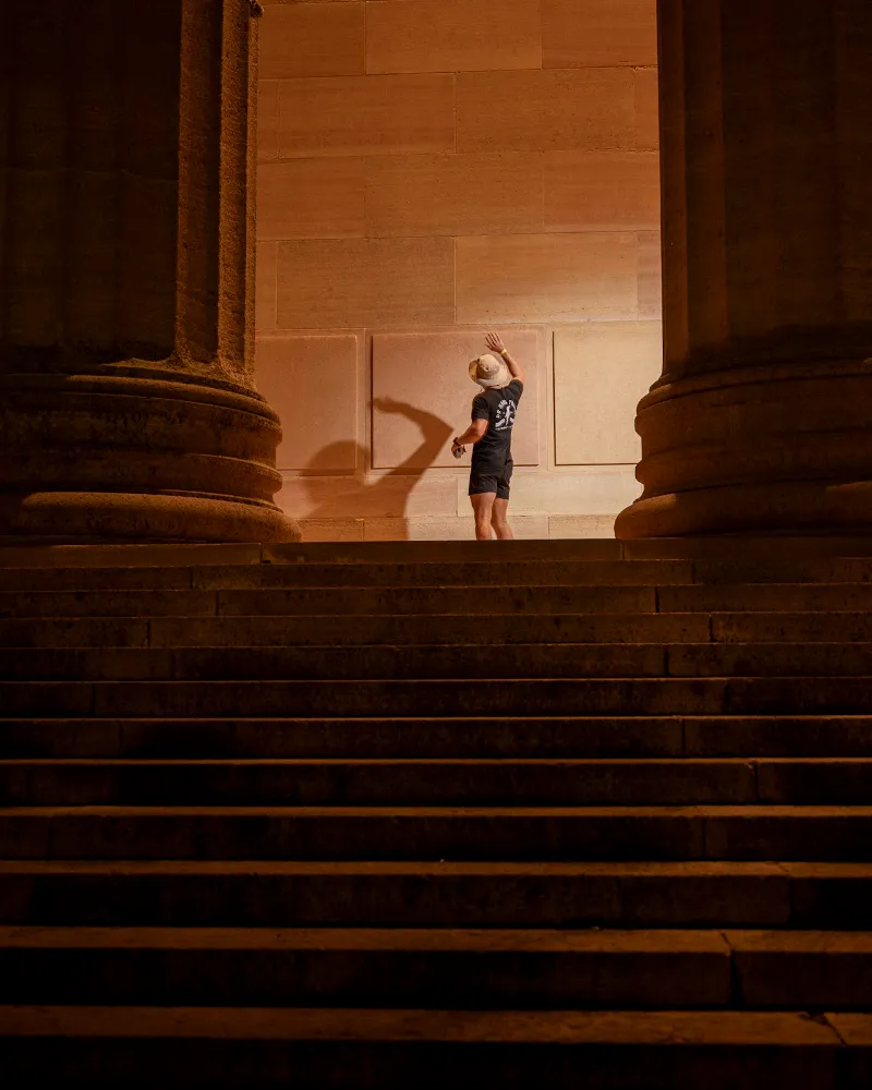 Rinaldi with a ritual wall slap to top off every lap at PHL24 Photo: Bryan Karl Lathrop