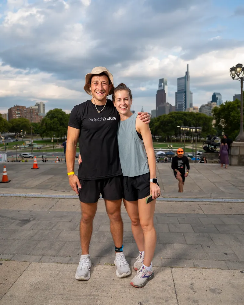 Joe with his wife McKayla in a rare moment when he wasn't moving during the 2024 PHL24. Photo: Bryan Karl Lathrop